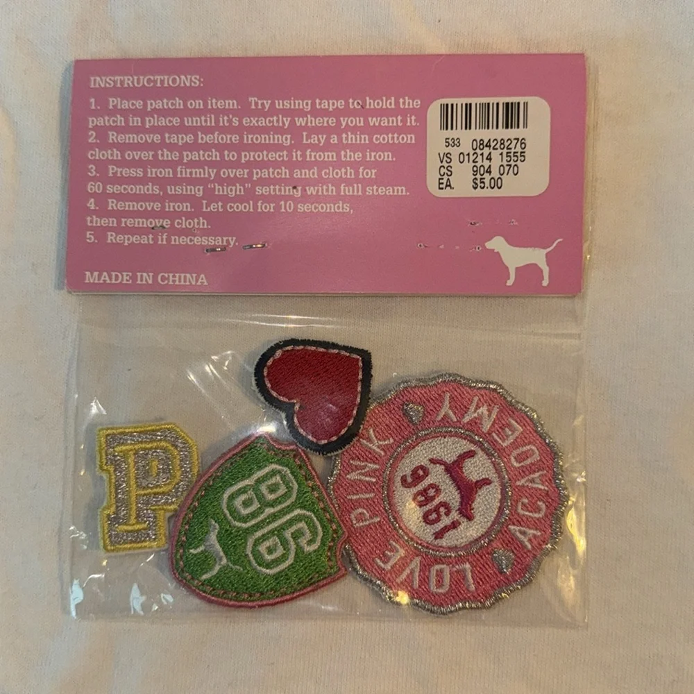 NWT Vintage VS Pink iron on panty patches. Set of 4 - Picture 2 of 2